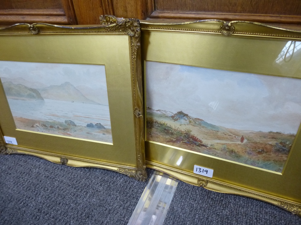 Four Victorian water colours of landscapes one signed Clinton Jones with gold mounts and a - Image 3 of 4