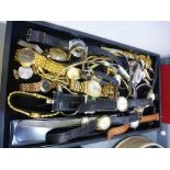 Quantity of assorted mens and womens wristwatches