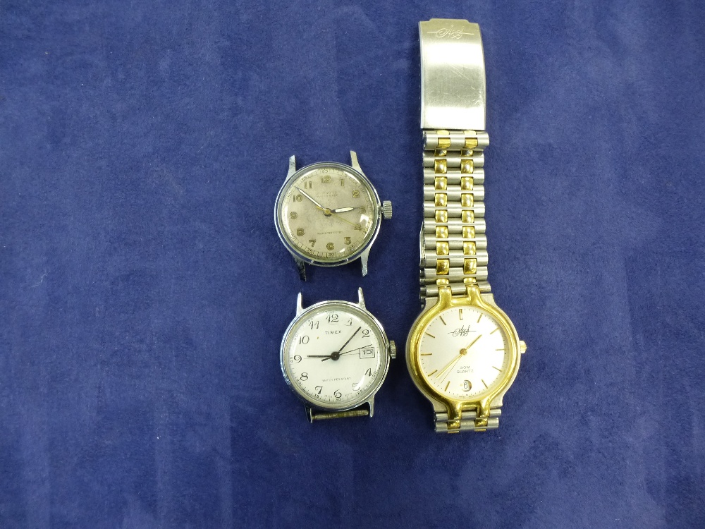 T wo vintage watches, straps missing, etc.