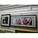A modern panoramic silvered photo frame and one other
