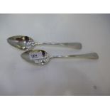 Pair of Georgian silver table spoons, London 1803, makers mark IL possibly John Lambe, 4 troy oz