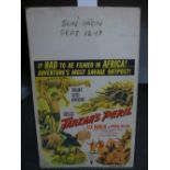 Tarzan's Peril - 1951 - film poster printed on card 56cm high 36cm wide