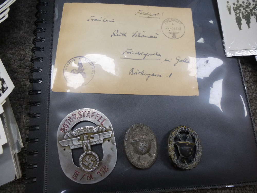 Collection of German WWII badges and other items: comprising of German Wound badge, black grade - Image 5 of 6