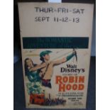 Walt Disney Story of Robin Hood - 1952 - film poster printed on card 56 X 36cm