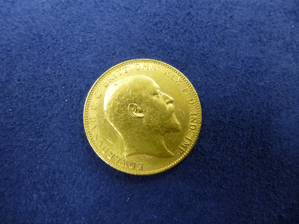 Gold full sovereign 1908, King Edward VII head - Bild 2 aus 2