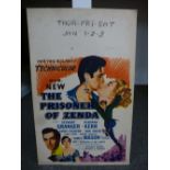 The Prisoner of Zenda - 1952 - film poster printed on card 56 X 36cm