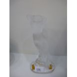 A Lalique frosted glass female figure: leaning to the side with arched back. Signed Lalique France