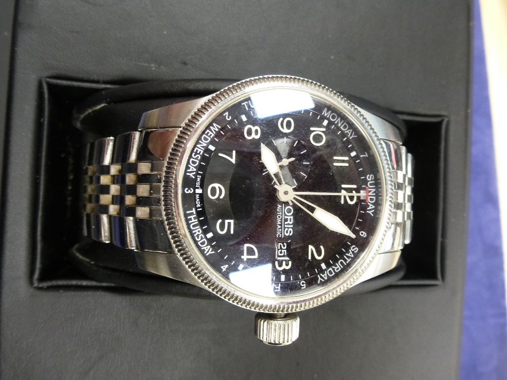 Gents stainless steel Oris automatic wristwatch serial no 02904712, boxed