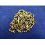 Good quality long 15ct yellow gold watch chain, stamped 15, approx. 39g 77cm long