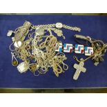 Small quantity of silver and other modern jewellery including a lady's silver wristwatch, etc.