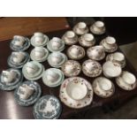 A Melba eleven piece floral teaset; a Wedgwood Cottage Rose pattern part teaset; and a Princess