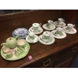 A Brentleigh Ware Staffordshire early morning teaset on fitted ribbed tray; a Royal Albert