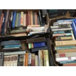 Three boxes of general books - humour, reference, economics, biographies, Golf, Fox-Davies