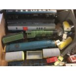 A Hornby dublo part train set with four engines, coaches, rolling stock, two transformers, tunnel,