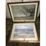 John Burman, a gilt framed landscape print titled Summer Shower; and another framed impressionist