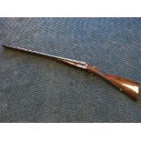 A cased 12 bore shotgun by Charles Osborne & Co, the side-by-side boxlock with 30in steel barrels