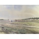 Jeremy Yates, watercolour, coastal view of Yarmouth in the Virgin Islands, mounted & framed, with
