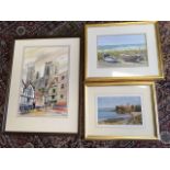 M Foster, a contemporary watercolour of York, signed & dated, mounted and framed; CH Tyrell,