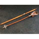 A Brigg shooting stick with aluminium mounts and leather seat - stamped NGA Noble, The Black