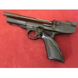 A Webley & Scott Hurricane .22 air pistol, with shaped handle and adjustable sights, in soft case.