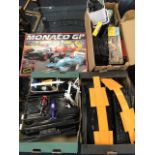 An extensive Scalextric collection with boxed sets, track, cars, controllers, power units, etc. (A