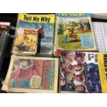 A collection of childrens mags from the 60s/70s - Tell Me Why, Treasure, Warlord comics, World of