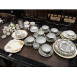 Miscellaneous ceramics including a collection of crested china, a Japanese six-piece teaset, two