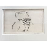 Emil Bizer, etching, probably artists proof, signed in pencil on margin, titled Rene Schickele (