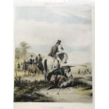 A hogarth framed handcoloured hawking print after FC Turner, titled Disgorging, published in 1839 by