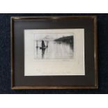 RW Elridge, etching, fishing boats leaving Newlyn Harbour, signed & numbered in pencil on margin,