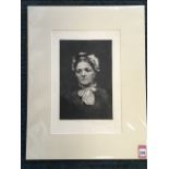 Hubert Herkomer, bust mezzotint of a lady in bonnet, initialled and dated '80 in print, signed,