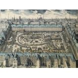 After Derveaux, handcoloured French print, Carosel Fait a la Place Royalle a Paris 1612, laid