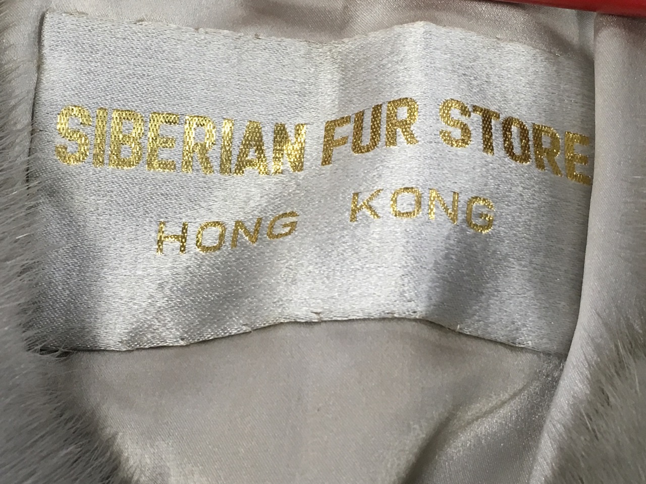 A grey fur coat with matching box hat, the lined jacket with Hong Kong Siberian Fur Store label. ( - Image 3 of 6