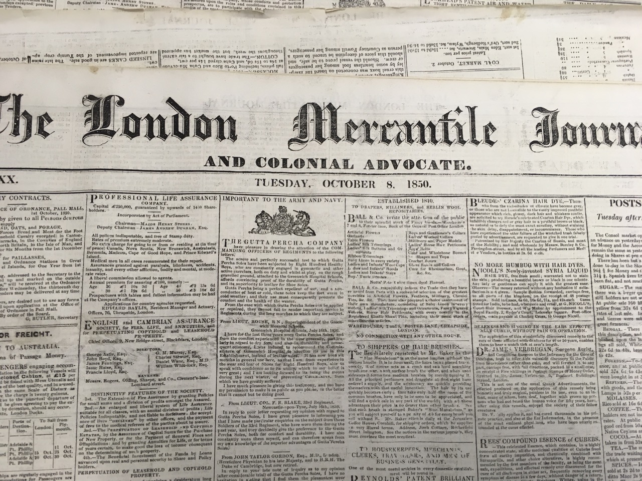 Seven editions of The London Mercantile Journal from September & October 1850. (7) - Image 4 of 6