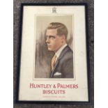 A 1920s Huntley & Palmers advertising panel, with portrait of the young Prince of Wales after a