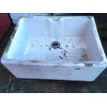 A 2ft glazed Belfast sink with integral overflow.