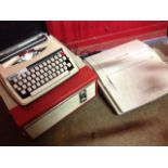 A Brother word processor complete with desktop publishing manual; a 70s Fidelity record player;