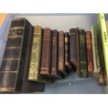 A box of old books, mainly Victorian, some leather bound, etc. (A lot)