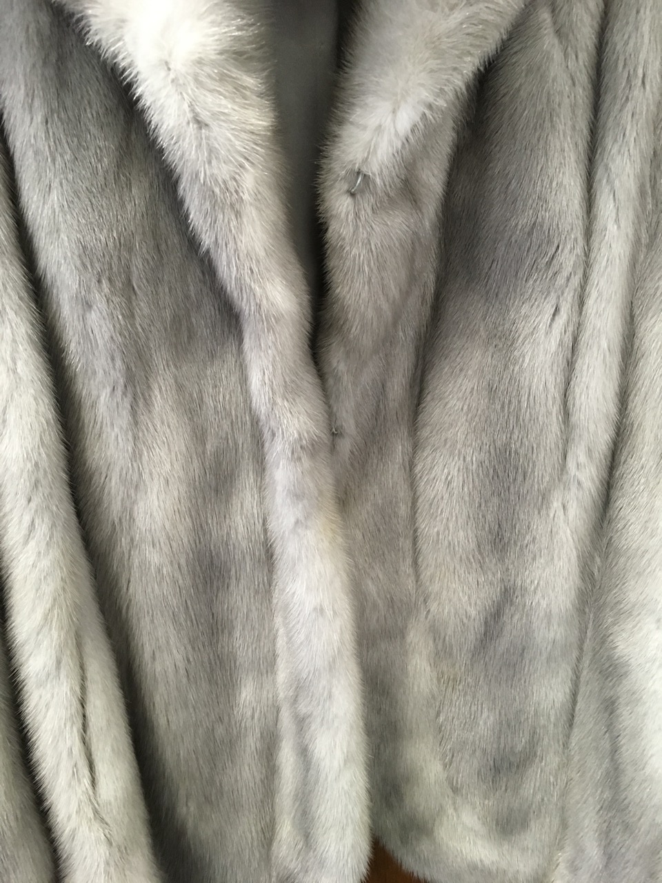 A grey fur coat with matching box hat, the lined jacket with Hong Kong Siberian Fur Store label. ( - Image 6 of 6