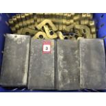 A quantity of jockeys lead saddlebag weights, the folded panels each stamped 1lb, making a total of