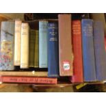 A box of books - John Buchan, childrens, Edinburgh, hobbies weekly from the 30s bound as one, Robert