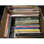 A box of vinyl LPs - Blondie, musicals, light music, Mrs Mills, etc; and a set of 18 Great Artists