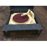 A 1950s cased Masterradio record player, the turntable labelled Collaro Conquest.