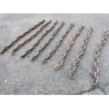 Eight lengths of 5ft heavy cast iron chains. (8)