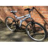 An Octane special edition handbuilt DS mountain bike with full suspension, padded seat, Dower