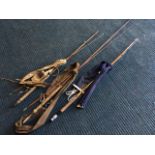 A Hardy Palakona split cane three-piece trout rod - The Gold Thread? Rod, with spare top piece; a