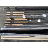 A quantity of salmon rods pieces including Leeda, Guide, spare top pieces, some used & some new,