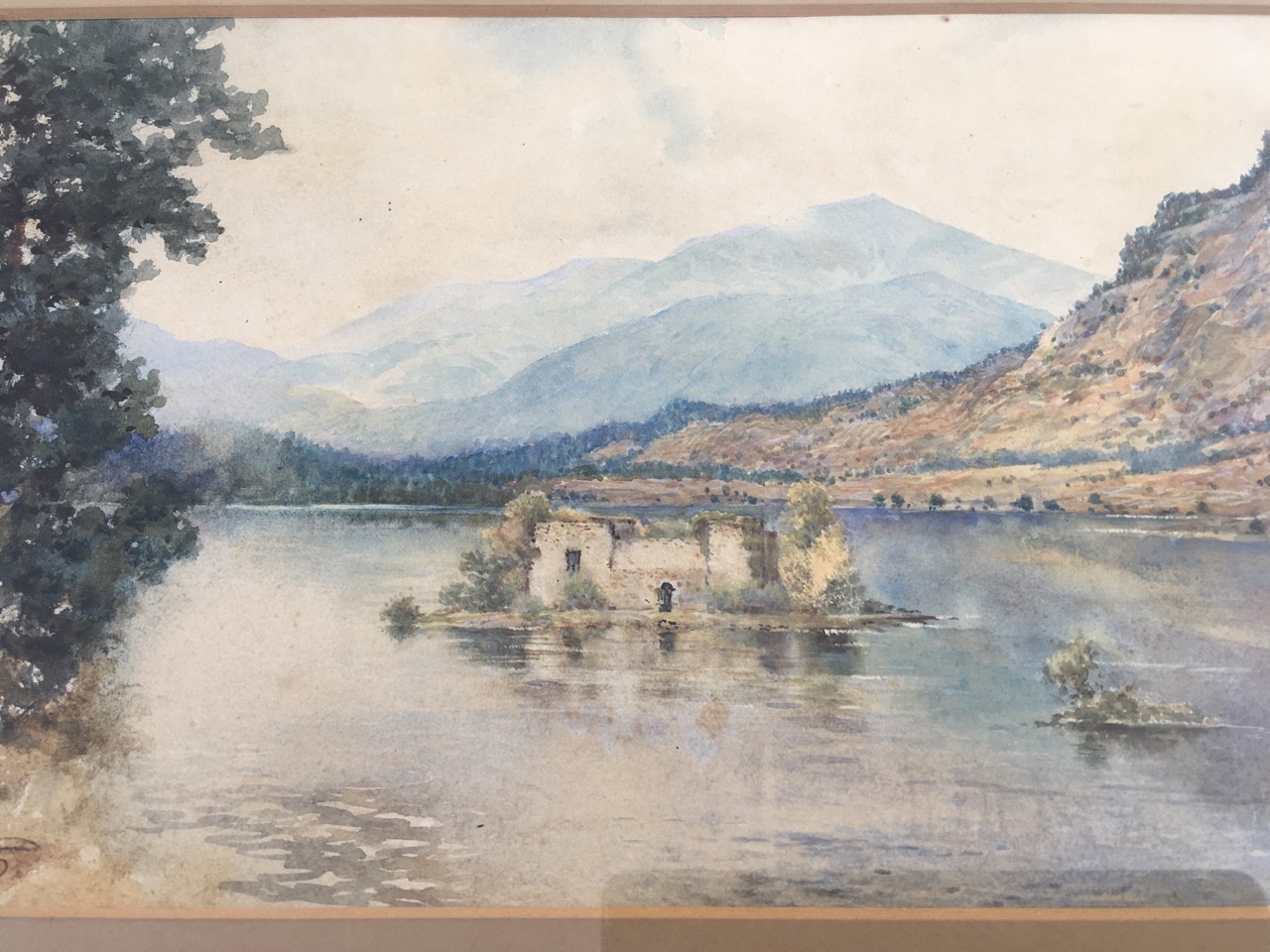 Scothantin, watercolour, Scottish landscape with islands, inscribed to verso Loch an Eileen, signed, - Image 2 of 6