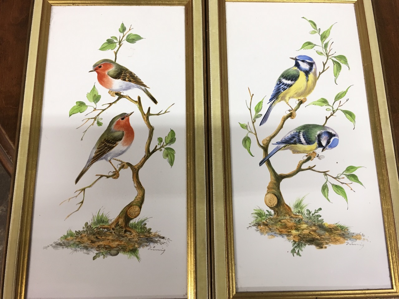 A pair of 50s floral watercolours, framed by Harrods and signed in pencil, in hand lined mounts & - Image 4 of 6