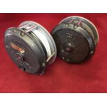 A pair of Shakespeare Beaulite 4.25in salmon fly reels with modern lines. (2)